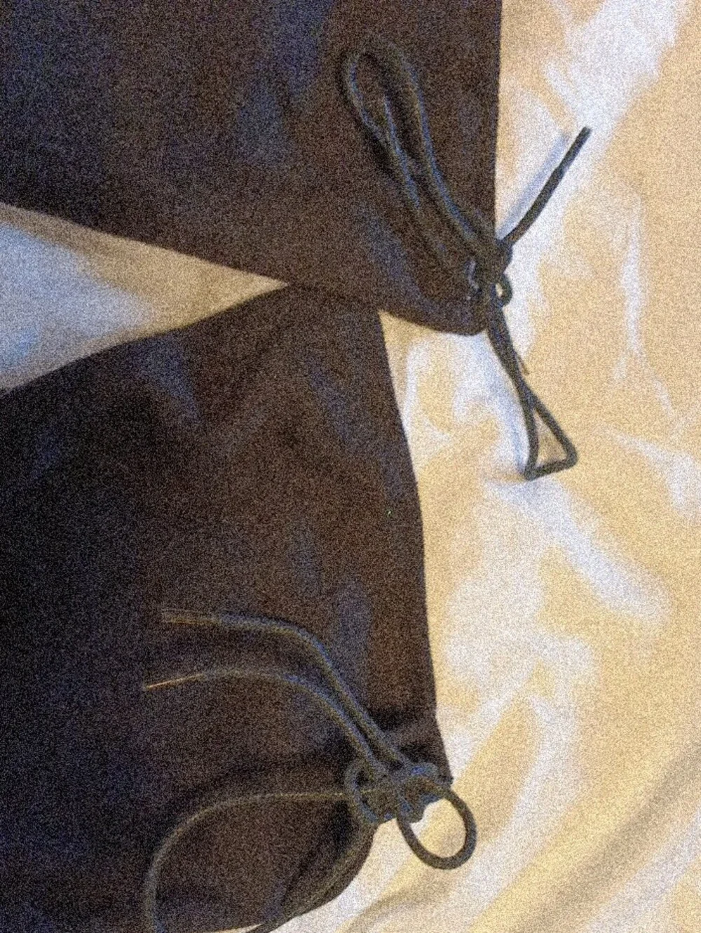 Tall Black Over-the-Knee Black Heel Boots with Back Tie